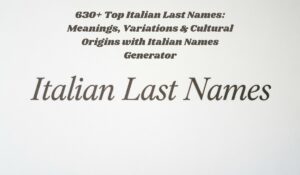 Italian Last Names