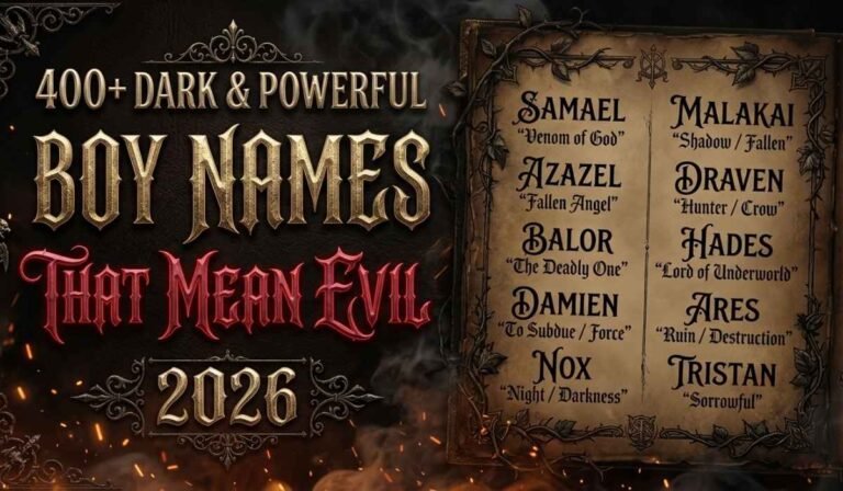 Boy Names That Mean Evil